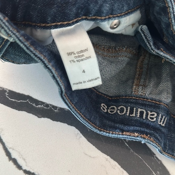 Maurices Dark Blue Ripped Jean Shorts - Picture 4 of 4